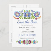 Ungarische Design Violet Floral Wedding Ankündigungspostkarte (Vorne/Hinten)