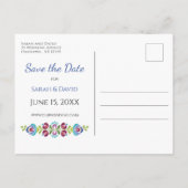 Ungarische Design Violet Floral Wedding Ankündigungspostkarte (Rückseite)