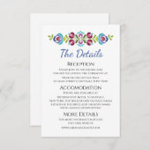 Ungarische Design Violet Floral Wedding Begleitkarte (Vorne/Hinten)