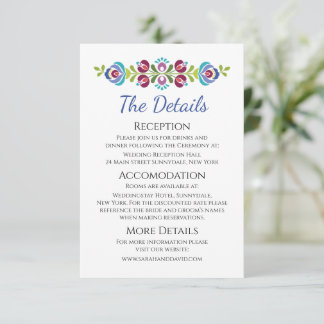 Ungarische Design Violet Floral Wedding Begleitkarte