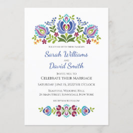 Ungarische Design Violet Floral Wedding Einladung