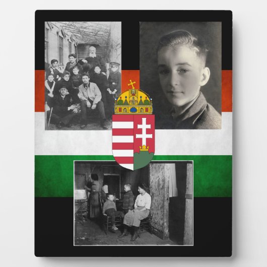Ungarische Familie mit drei Fotos Fotoplatte (Vorderseite)