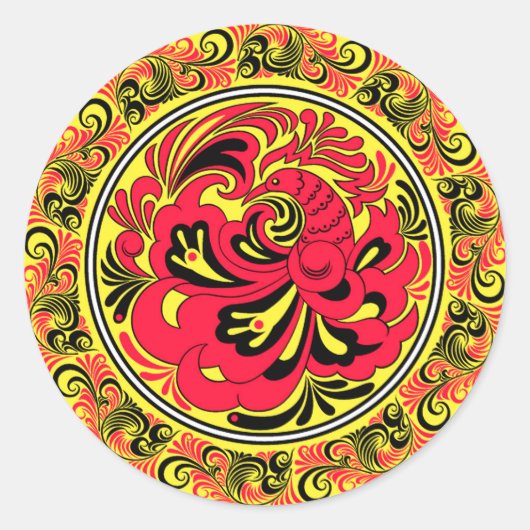 Ungarische Feuervogel-Keramik Runder Aufkleber (Vorderseite)