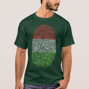 Ungarische Fingerabdruck-Fahne T-Shirt