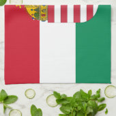 Ungarische Flagge, Emblem und ungarische Küche /Kü Geschirrtuch (Gefaltet)