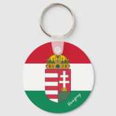 Ungarische Flagge, Emblem und Ungarn - Urlaub /Spo Schlüsselanhänger (Rückseite)