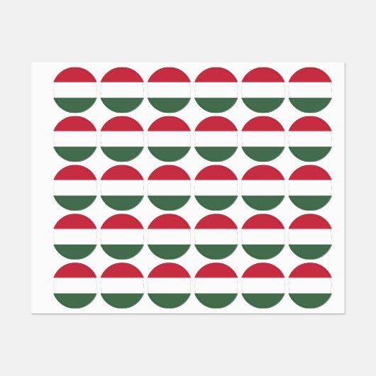 Ungarische Flagge Etiketten (Blatt)