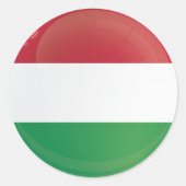 Ungarische Flagge für das runde Symbol Runder Aufkleber (Vorderseite)