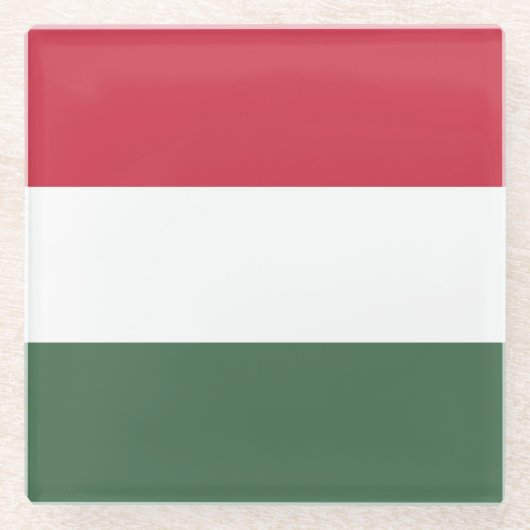 Ungarische Flagge Glasuntersetzer (Vorderseite)