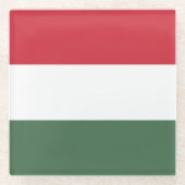 Ungarische Flagge Glasuntersetzer (Vorderseite)