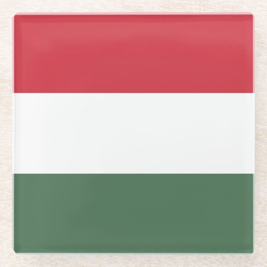 Ungarische Flagge Glasuntersetzer (Vorderseite)