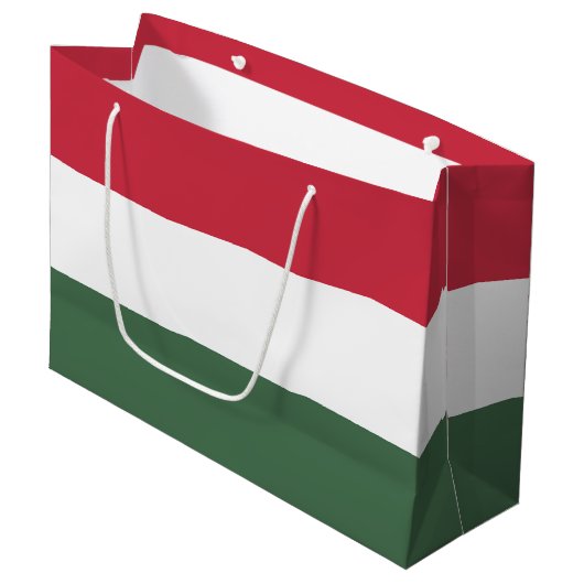 Ungarische Flagge Große Geschenktüte (Vorderseite Schrägansicht)