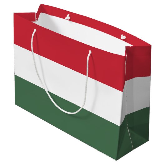Ungarische Flagge Große Geschenktüte (Rückseite Schrägansicht)