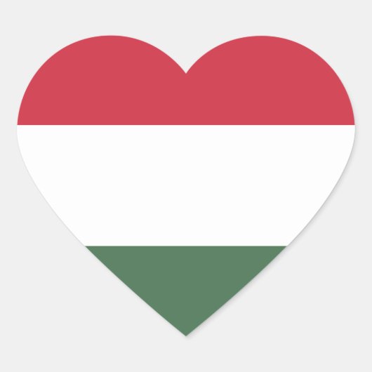 Ungarische Flagge Herz-Aufkleber (Vorderseite)