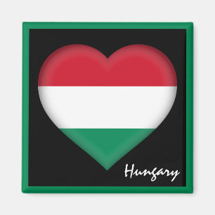 Ungarische Flagge & Herz, Ungarn - Urlaub /Sport Magnet