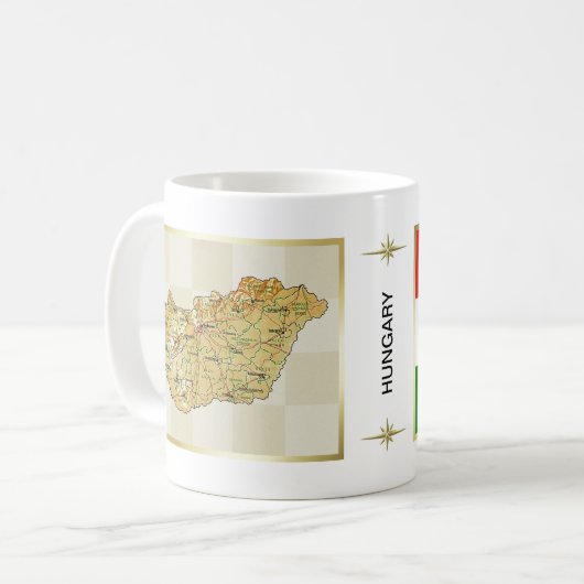 Ungarische Flagge + Karte Tasse (Vorderseite Links)
