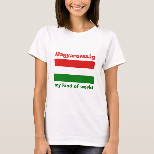 Ungarische Flagge + Karte + Text-T - Shirt (Vorderseite)