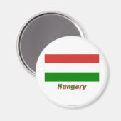 Ungarische Flagge mit Name Magnet (Vorderseite/Rückseite)