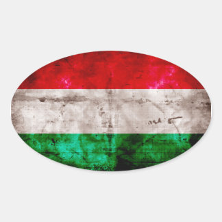 Ungarische Flagge Ovaler Aufkleber