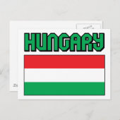 Ungarische Flagge Postkarte (Vorne/Hinten)