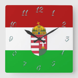 Ungarische Flagge Quadratische Wanduhr