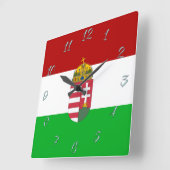 Ungarische Flagge Quadratische Wanduhr (Winkel)