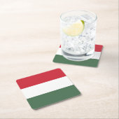 Ungarische Flagge Rechteckiger Pappuntersetzer (Vor Ort)