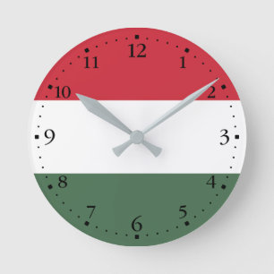 Ungarische Flagge Runde Wanduhr