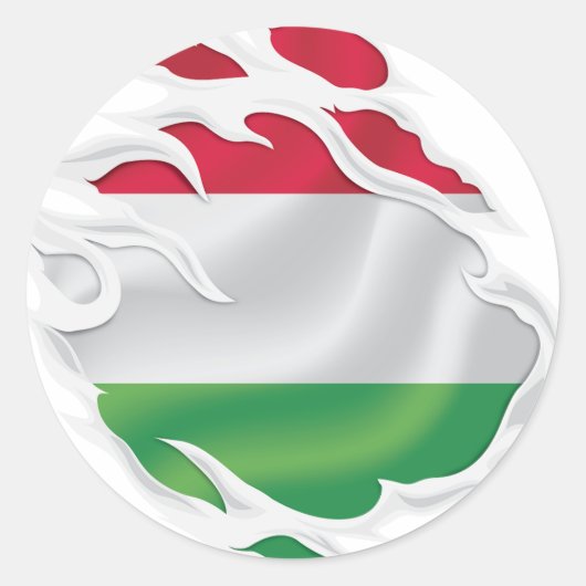 Ungarische Flagge Runder Aufkleber (Vorderseite)