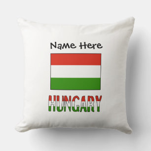 Ungarische Flagge Schwarze Personalisierung Kissen