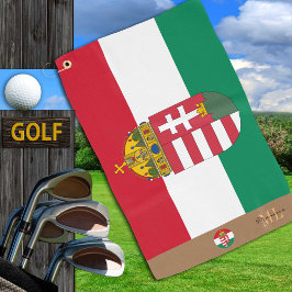Ungarische Flagge und Ungarn mit Monogramm Golfhan Golfhandtuch