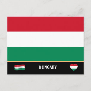 Ungarische Flagge & Ungarn-Reise / Ungarn Postkarte