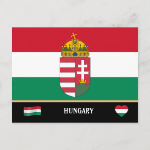 Ungarische Flagge & Ungarn Reise / Ungarn  Postkarte