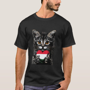 Ungarische Flagge Ungarn Süße Katze Herz Ungarisch T-Shirt