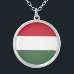 Ungarische Flagge Versilberte Kette<br><div class="desc">Patriotische Flagge Ungarns.</div>
