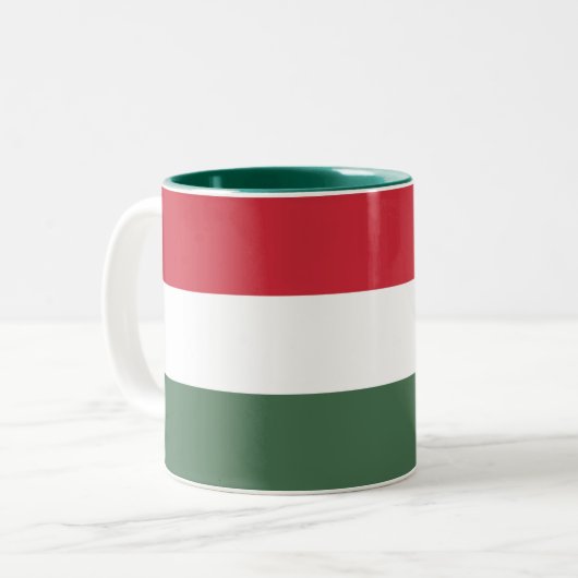 Ungarische Flagge Zweifarbige Tasse (Vorderseite Links)