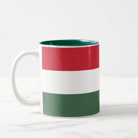 Ungarische Flagge Zweifarbige Tasse (Links)