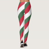 Ungarische Flaggenfarben diagonal gestreift Leggings (Rückseite)