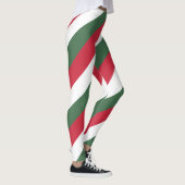 Ungarische Flaggenfarben diagonal gestreift Leggings (Rechts)