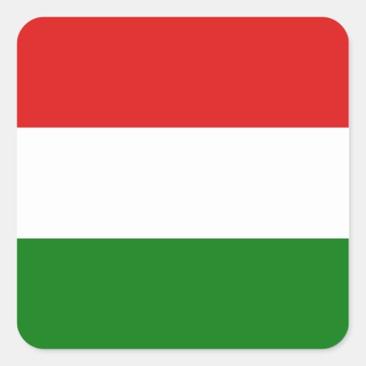 Ungarische Flaggenmarke Quadratischer Aufkleber (Vorderseite)