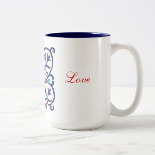 Ungarische Folk Blue Stickerei Zweifarbige Tasse