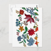 Ungarische Folkart-Stickerei Postkarte (Vorne/Hinten)