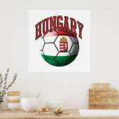 Ungarische Fußballflagge Poster (Küche)