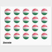 Ungarische Glossy Circle Flag Runder Aufkleber (Blatt)