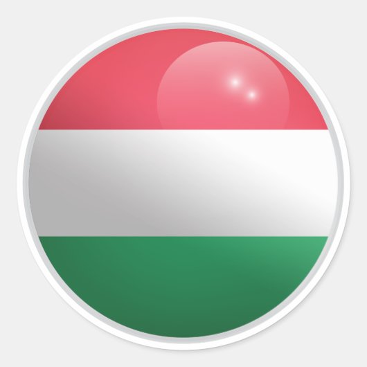 Ungarische Glossy Circle Flag Runder Aufkleber (Vorderseite)
