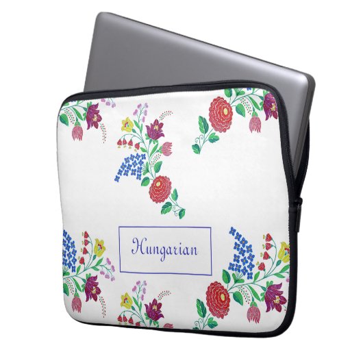 Ungarische Kalocsa Stickerei Kunst Laptopschutzhülle (Vorderseite Links)