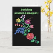 Ungarische Kalocsai-Kunst Karte (Gelbe Blume)