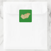 Ungarische Karte Quadratischer Aufkleber (Tasche)