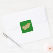 Ungarische Karte Quadratischer Aufkleber (Umschlag)