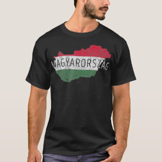Ungarische Karte und Flagge Souvenir erschüttert T-Shirt